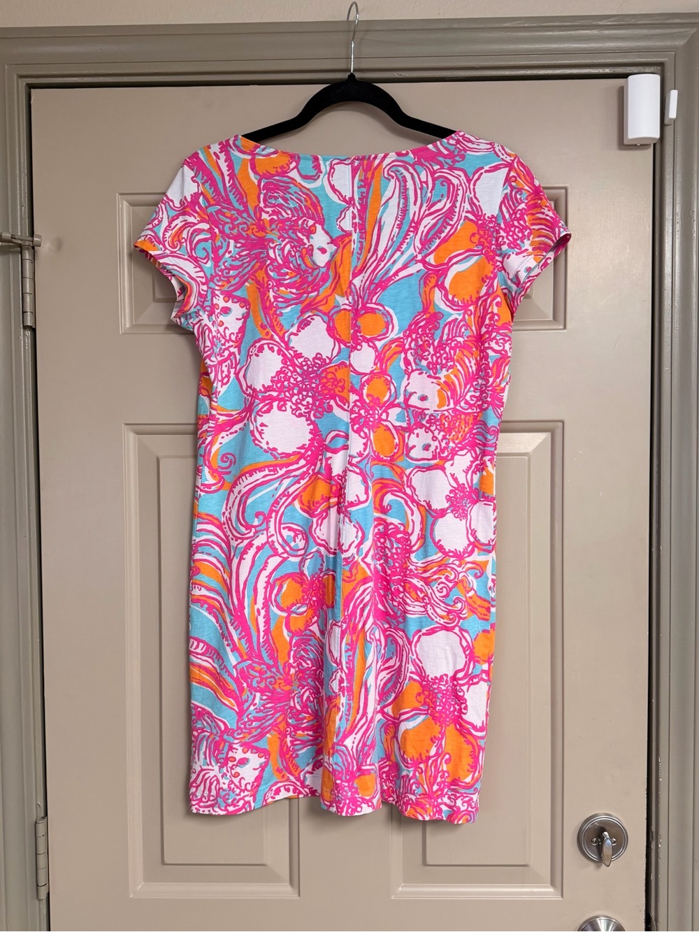 Lilly Pulitzer Women’s Size Large Floral Shift Dress - Pink, Orange & Aqua - Picture 2 of 8